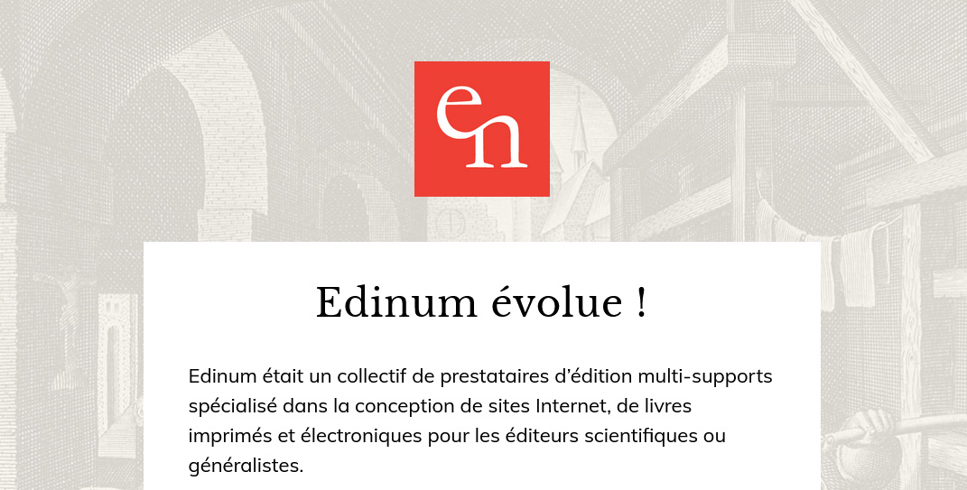 La page d'accueil d'Edinum